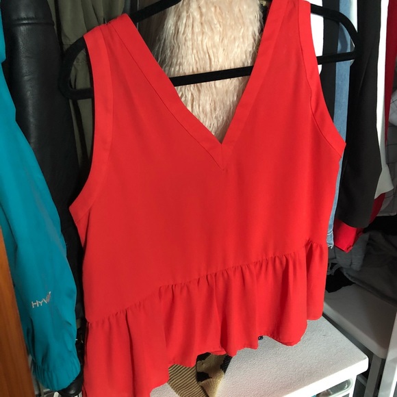 LOFT red pink swing shirt - Picture 3 of 3